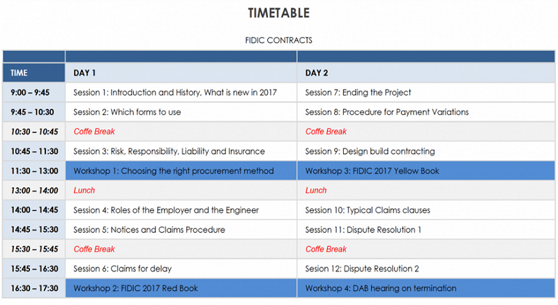 Timetable