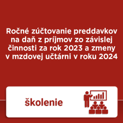 Ron ztovanie preddavkov na da z prjmov zo zvislej innosti za rok 2023 a zmeny v mzdovej utrni v roku 2024